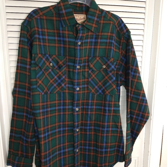 Woolrich Other - Woolrich green orange plaid button down flannel